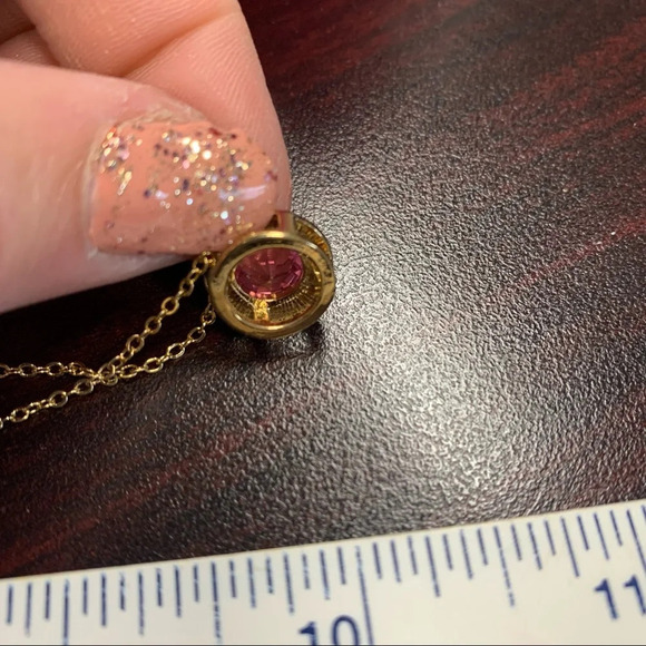 Avon Good Fortune necklace and earrings set pink/gold NIB - Picture 5 of 8